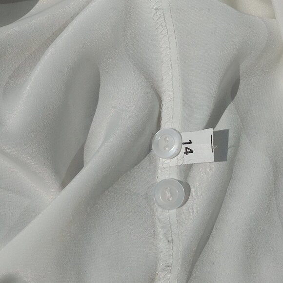 VINTAGE Romantic Collared Blouse Woman's Size 14 Floral Embroidery - Picture 7 of 7